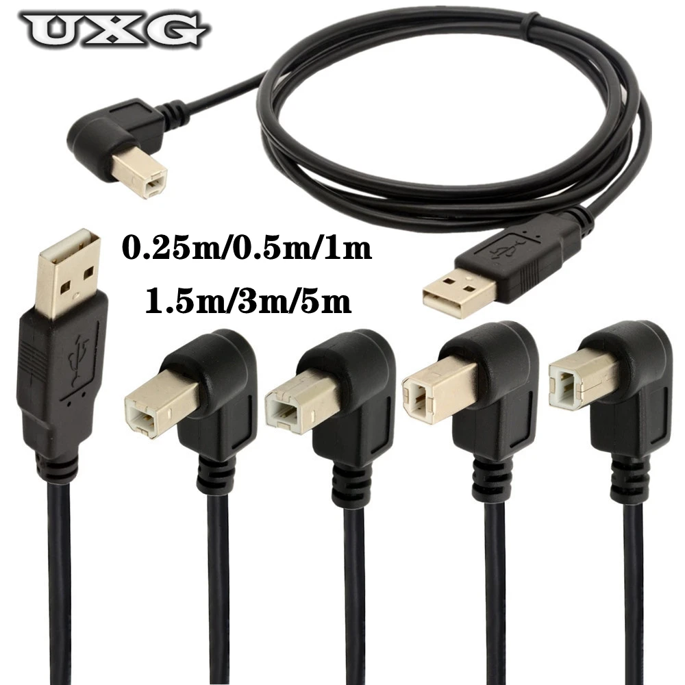 

5M 3M USB 2.0 A Male to B Male B BM Up Down Right Left Angle Printer scanner 90 degree cable For Canon Brother Samsung Hp Epson