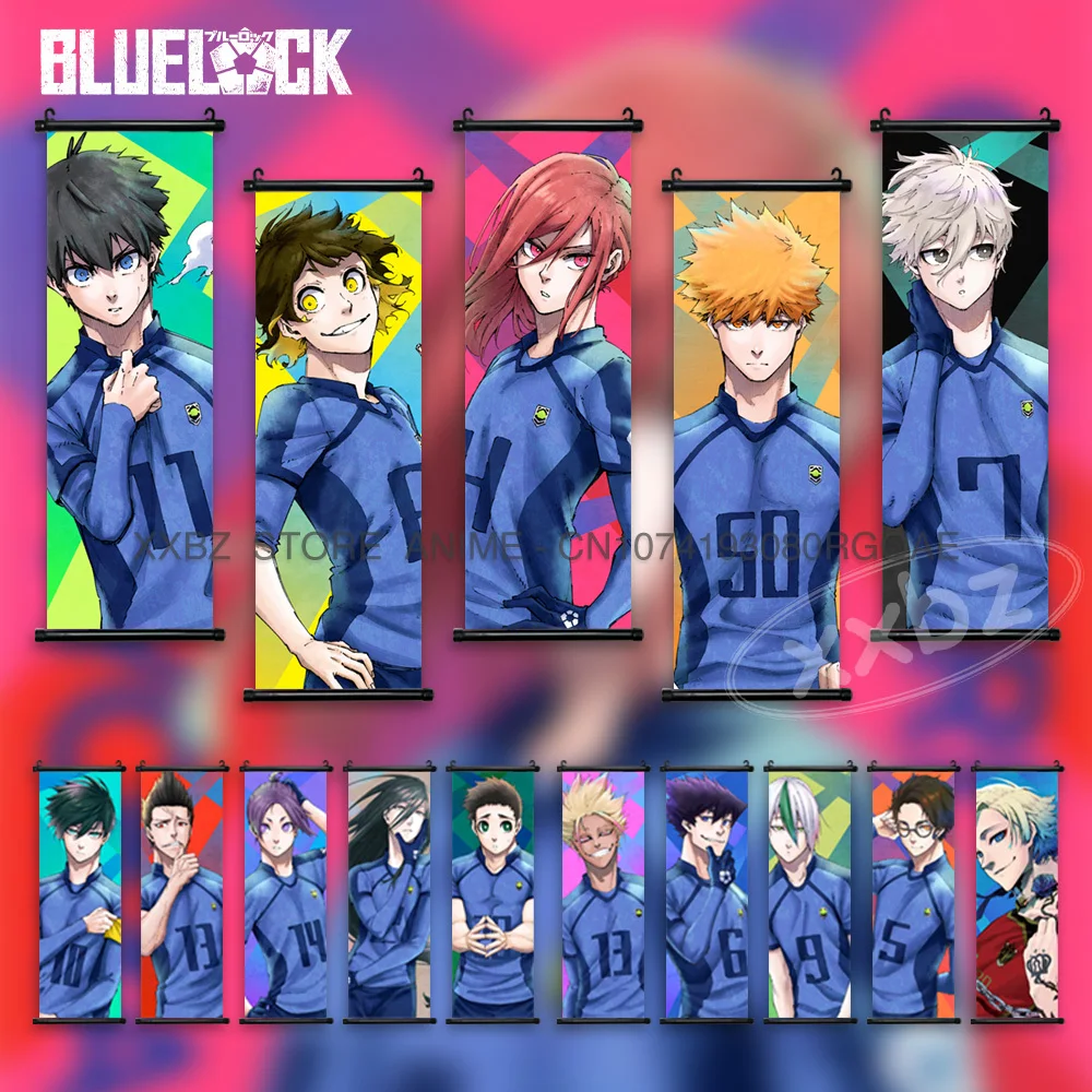 Blue Lock Scrolls Bilder Leinwand Poster Japanische Anime Wandkunst Isagi Yoichi Hängende Malerei Chigiri Hyoma Home Dekoration – Detail 2