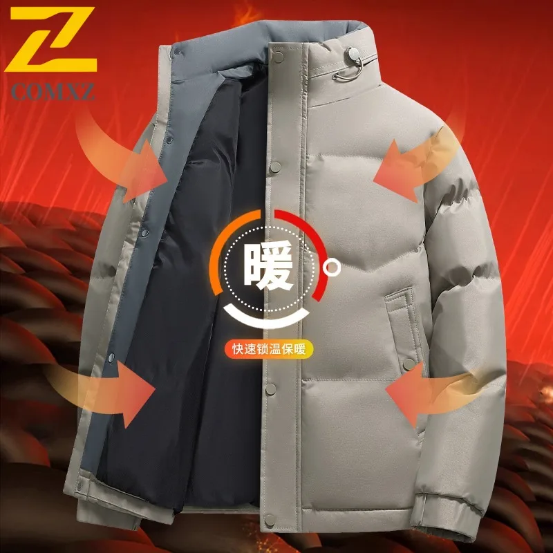 COMXZ Luxury Men Padding Coat 2025 Fashion Outdoor Mountaineering Windproof Coat Casual Street Style Windproof Autumn Garment