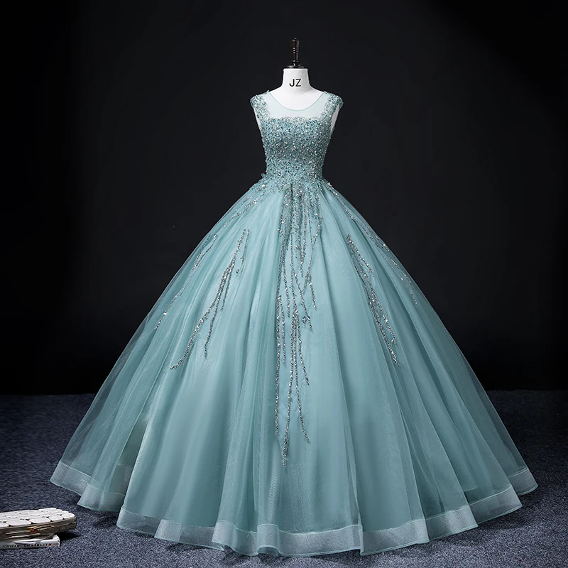 

Customized Ball Gown Evening Dresses Sequins Tulle Prom Birthday Party Gowns Formal Vestido De Noche