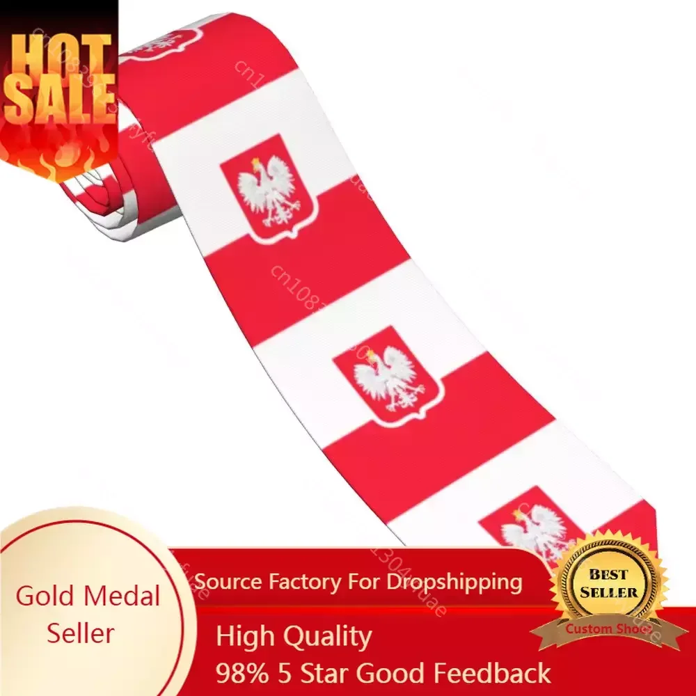 

Polska Flag Neckties Men Women Fashion Polyester 8 cm Wide Polish Poland Neck Ties Daily Wedding Accessories Business