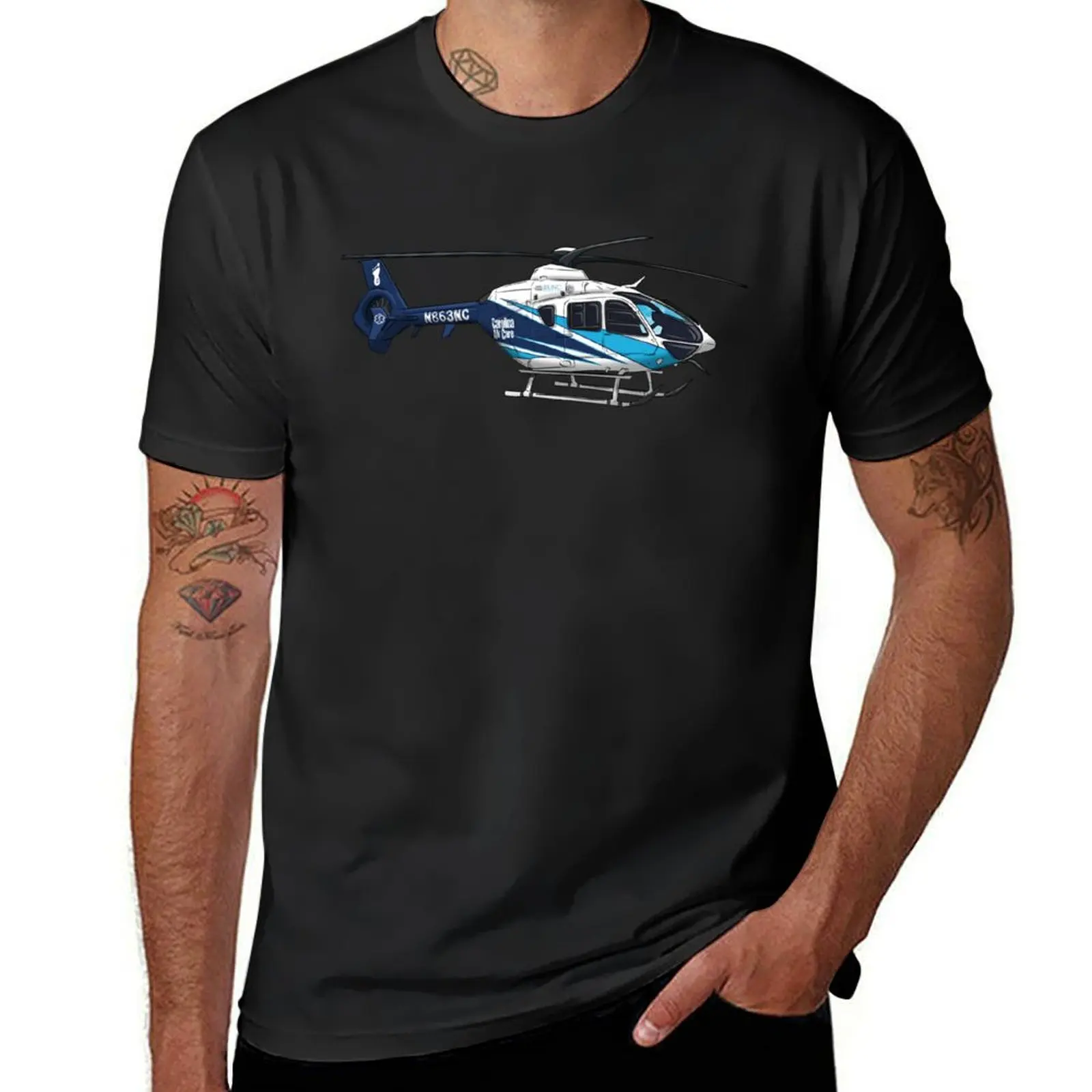 UNC Health Helicopter Eurocopter EC135 T-Shirt Short sleeve tee boys whites men t shirts