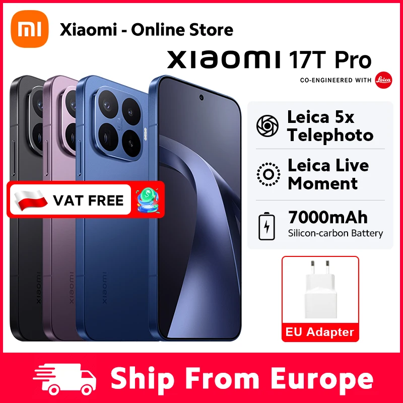 Versión Global Xiaomi 17T Pro Smartphone 12GB RAM Batería de 7000mAh HyperCharge de 100W Pantalla AMOLED de 6.83″ 1.5K CPU MediaTek Dimensity 9500 NFC 9