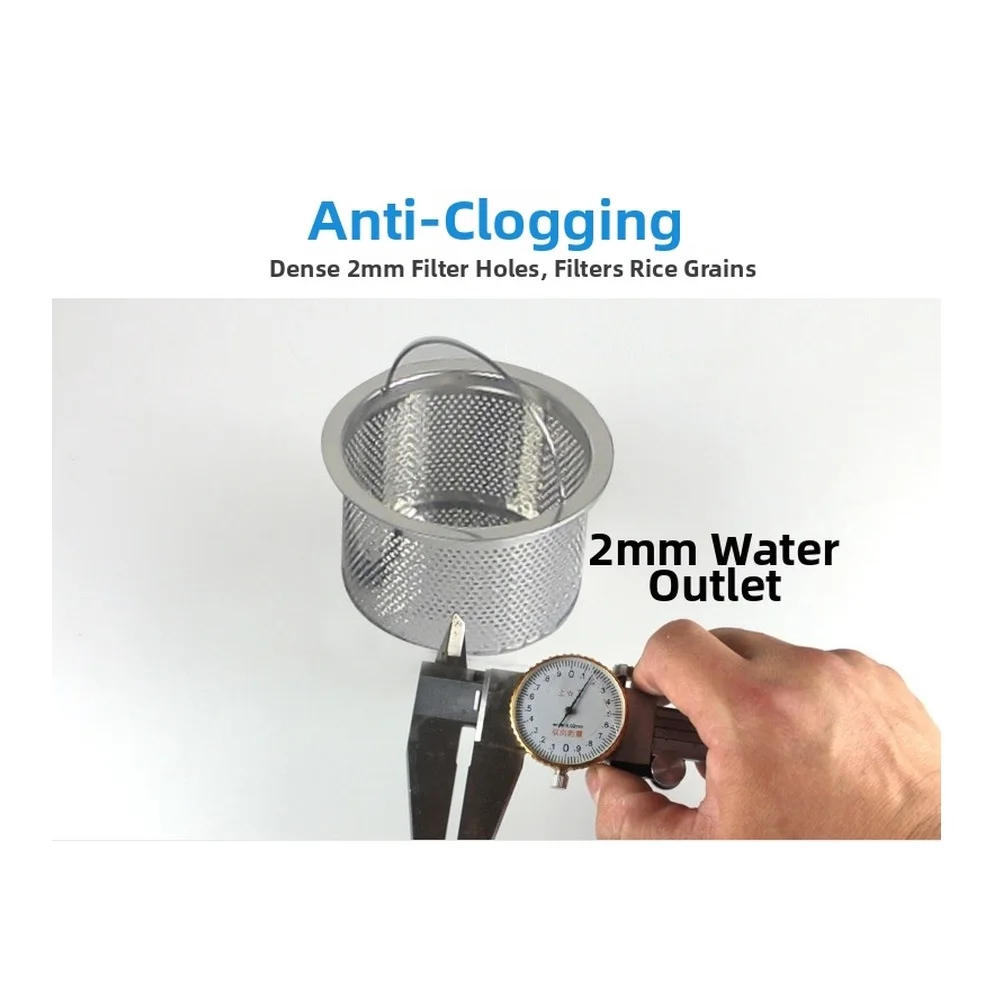304 Stainless Steel Drain Filter Strainer Mesh Sink Filter Sink Strainer Basket 304 Stainless Steel Construction