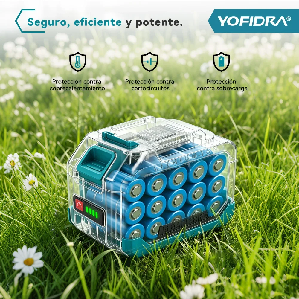 YOFIDRA 2IN1 350M/S Bürstenloser Elektrischer Turbo-Luftgebläse-Akku-Jetventilator für Blatt- und Schneesaugung sowie Blasen, Elektrowerkzeug für Makita 21V Akku – Detail 8