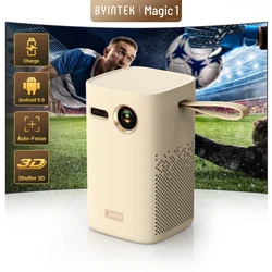 BYINTEK Magic 1 DLP Projector 1080P 400 ANSI Android 9.0 2G+32G WiFi Bluetooth 15000mAh Battery 300 Inch Home Theater Projector