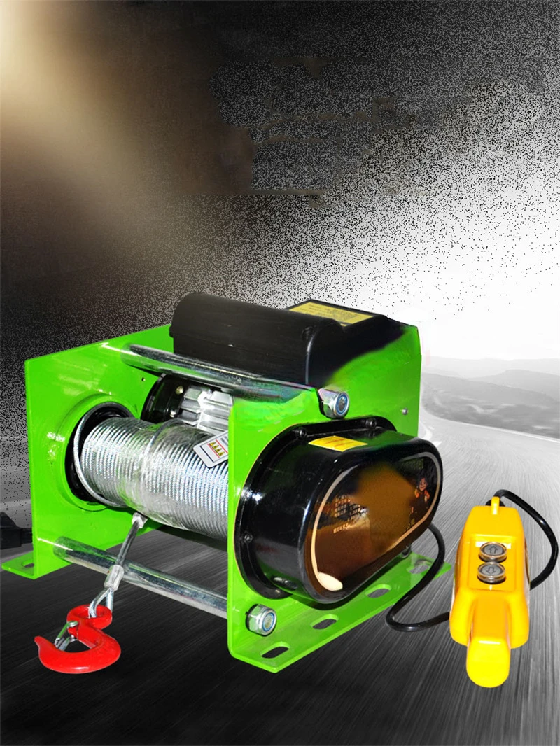 Electric Winch 400kg/600kg Electric Hoist 30M Steel Wire Rope Windlass Winding Engine Elevator Household Building Crane 1.4KW