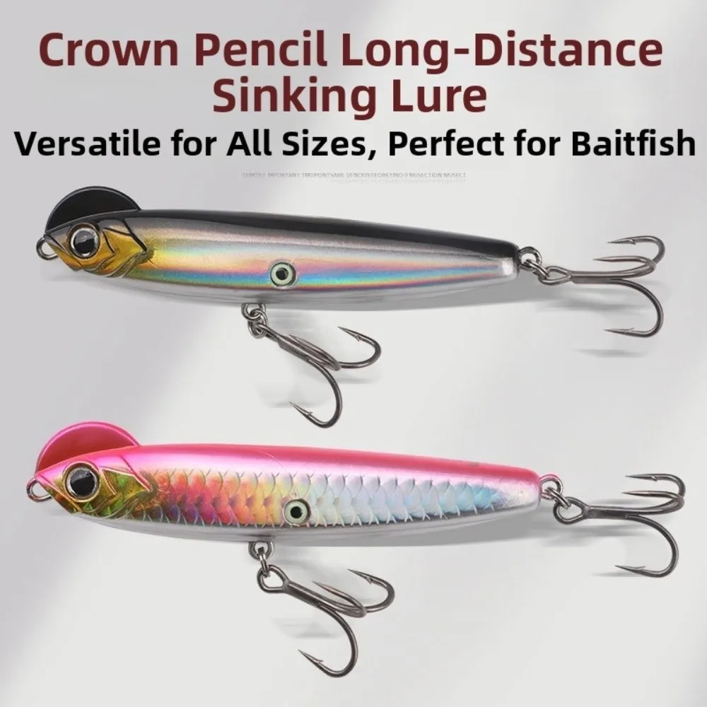 Sinking Type Pencil Lure Solid Body Long-Cast Design Long-Cast Pencil Lure Full Water Column Triple Hook Sinking Pencil Bait