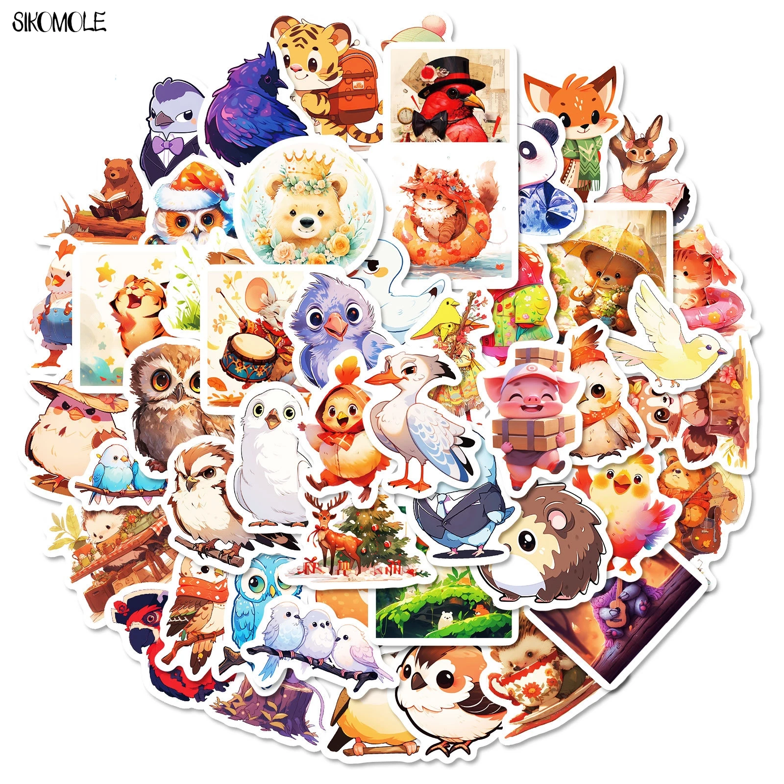 10/30/50 sztuk Cartoon zwierząt Graffiti naklejki bajka wyczucie Panda orzeł tygrys estetyczna naklejka Laptop bagaż naklejka do albumu