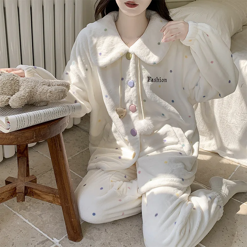 

Pjs Set Women's Pajama Set Women's Warm Winter Pajamas Fashionable Home Clothes, Pajamas Cute and Soft Pajama Set Long Sleeves