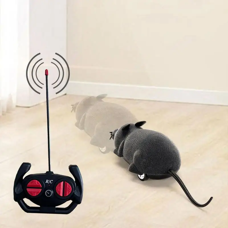 Mice Cat Toy 2pc Interactive Catnip Real Mice Toy Remote Control Mice Cat Toy Battery Powered Mimics Motion Pet Toy For Fun