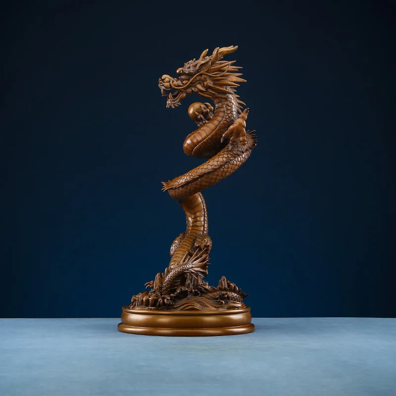 Copper dragon ornament, home office auspicious beast zodiac dragon interior decoration handicrafts store opening gift