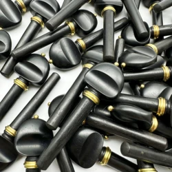 20pcs Violin Pegs Ebony Violin Tuning Pegs 4/4, Inlaid copper ring,4/4 violin Tuner Full Size violin parts