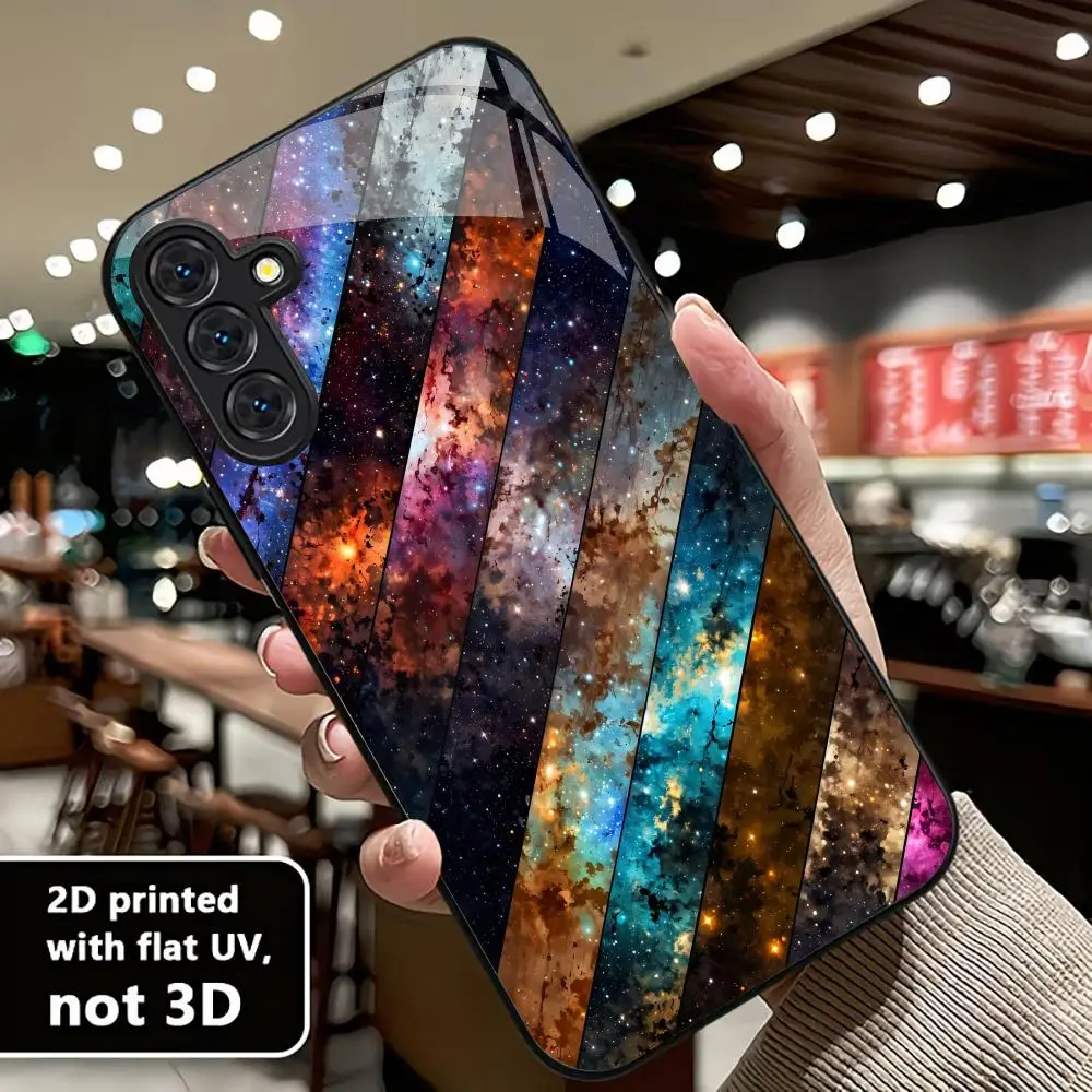 Nebula Exquisite Atmosphere PhoneCase Glass PhoneCase for Samsung Galaxy S26 S25 S24 S23 S22 S21 FE,Ultra,Plus Dropresistant