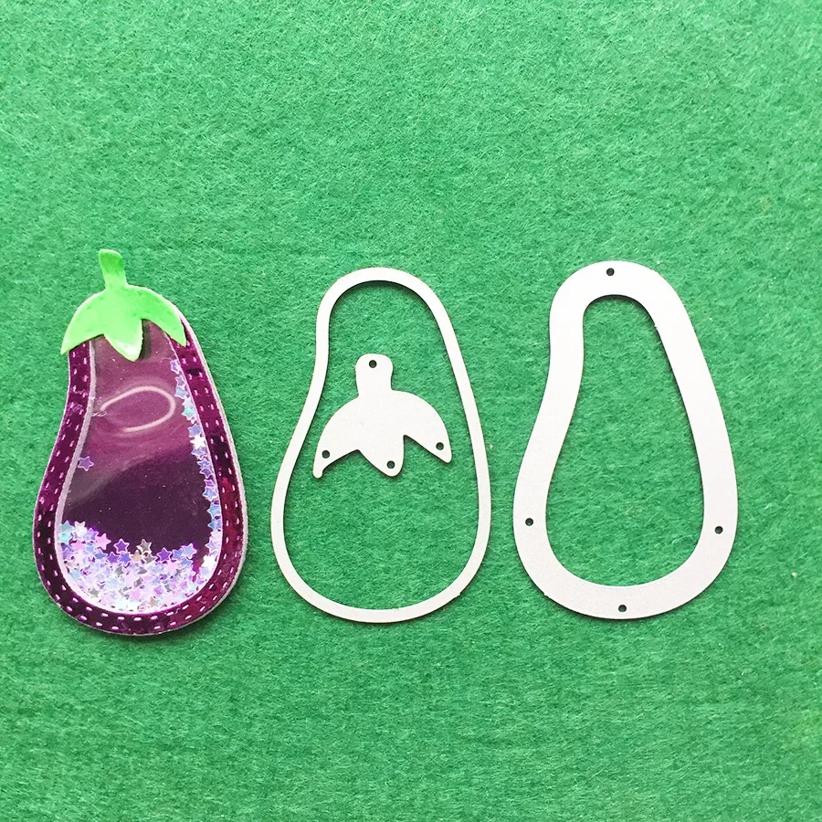 Eggplant Shake Frame Dies Scrapbooking Stencil Metal Paper Cutting Dies New 2024 Stamp Craft Die Cut Christmas Kids Card Making