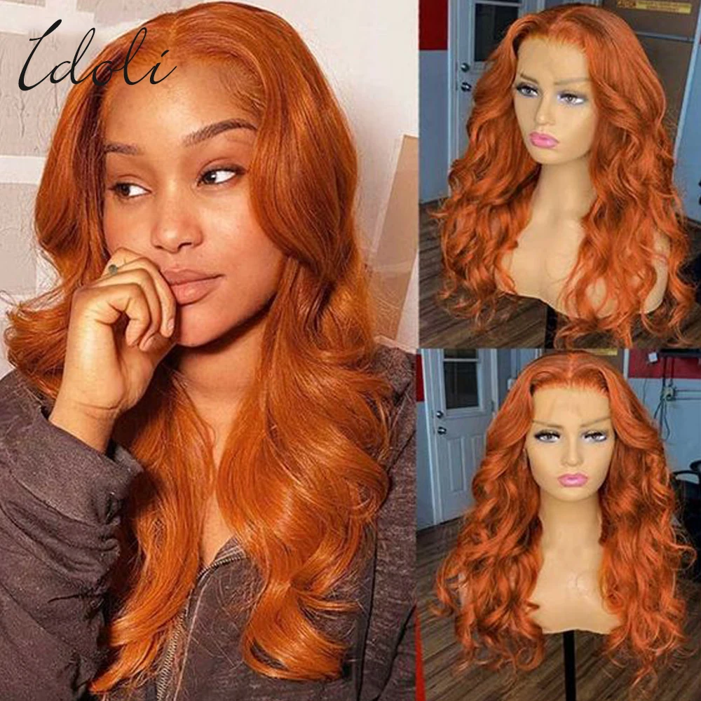 

Ginger Lace Front Wig Human Hair Body Wave Ginger Lace Wig 13X6 Human Hair Straight Colored Transparent Lace Wigs for Woman