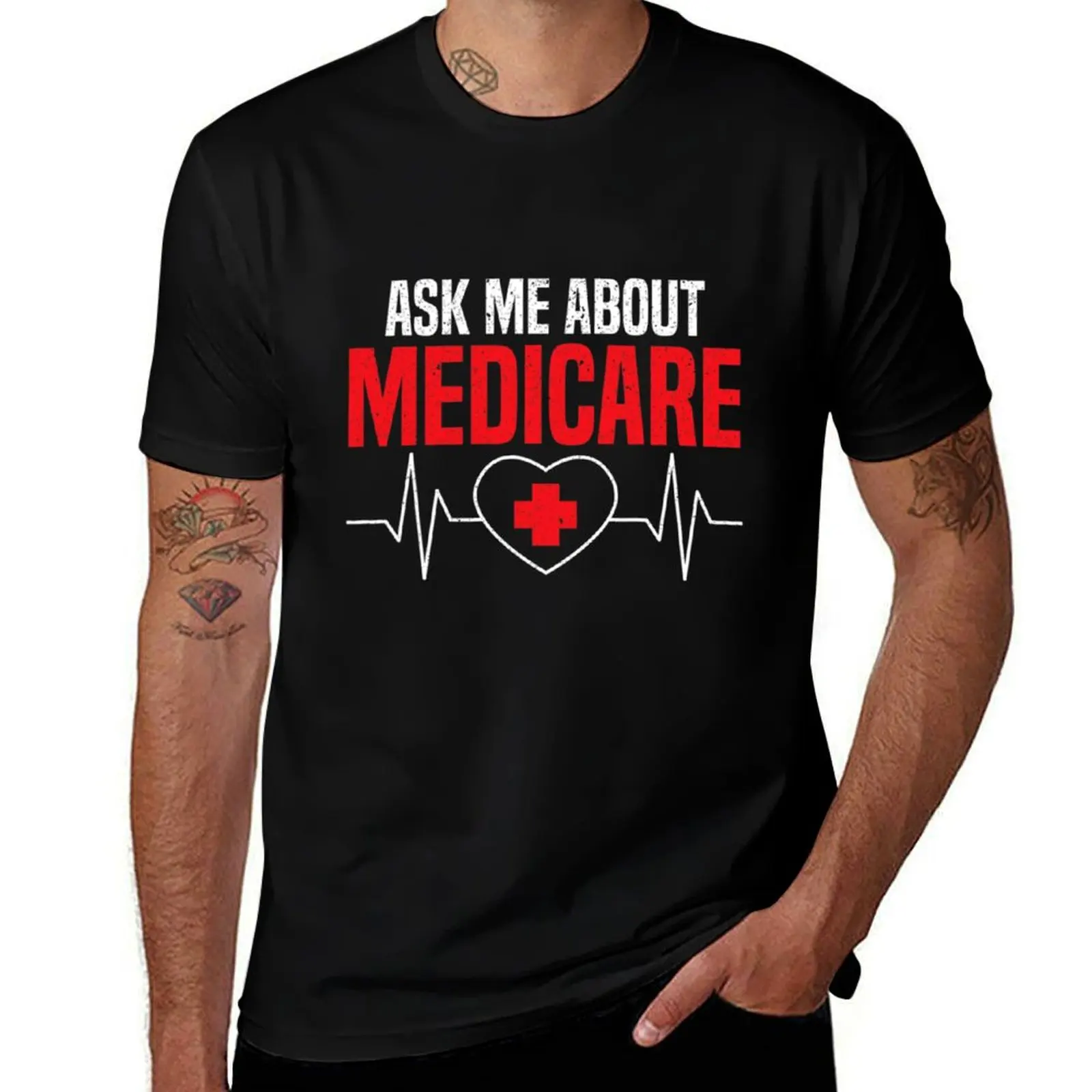 Ask Me About Medicare for a Funny Insurance Broker T-Shirt Sweat Absorbing Sports Tee Shirt