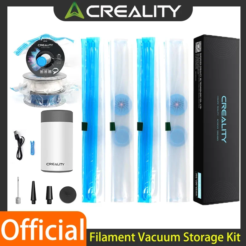 Creality Official Vacuum Storage Kit 40×40CM Reusable Bags & Electric Pump Dust‑Proof for 3D Printer Filament Storage