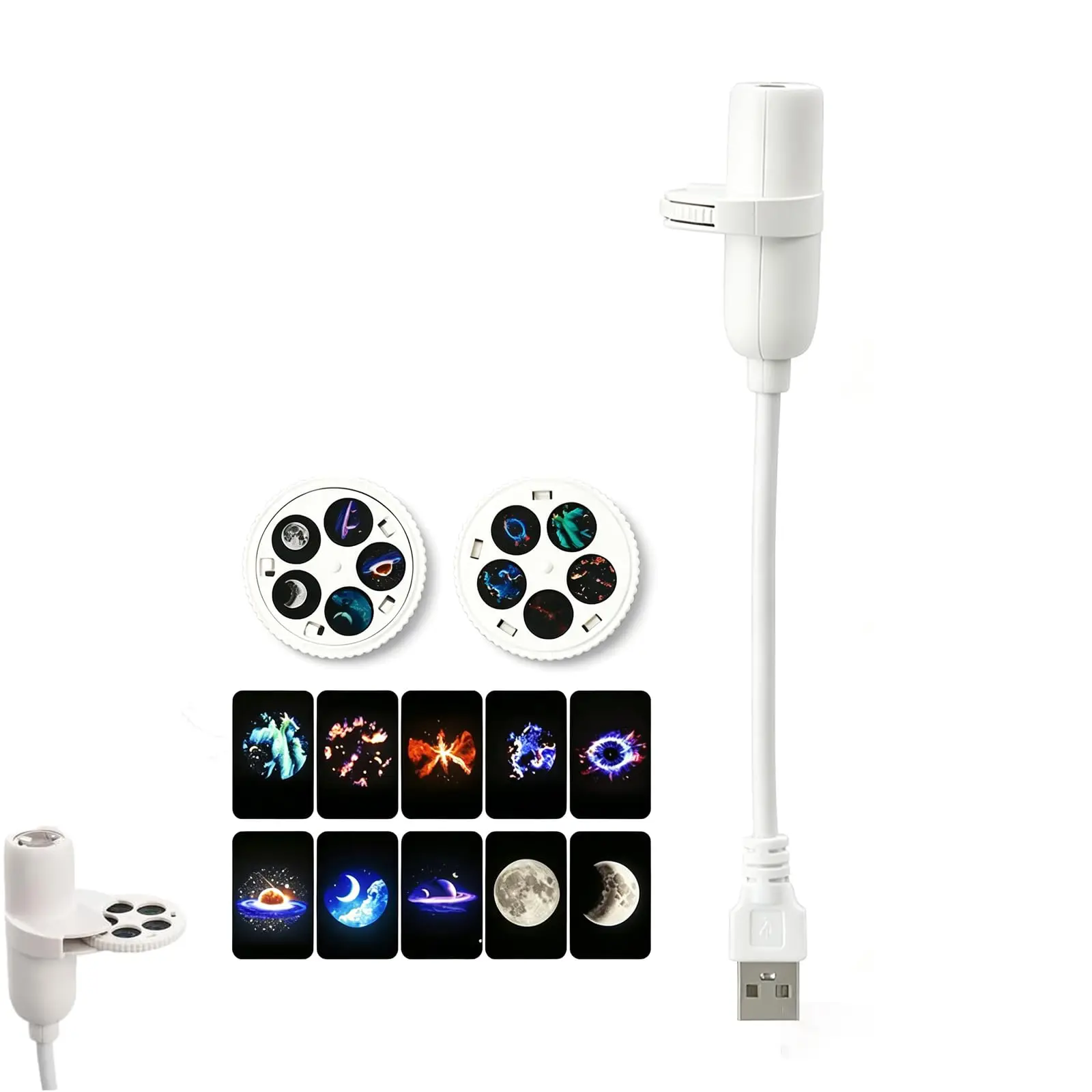 Mini USB Galaxy Sterrenprojectorlamp 360 °   Verstelbaar nachtlampje, sfeerverlichting voor de slaapkamer, romantisch nachtelijk gebruik voor verjaardagsfeestjes