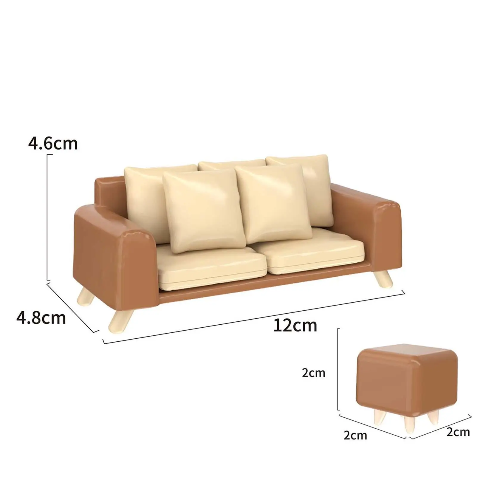 Miniature Sofa Craft Miniature Dollhouse Couch for Ornaments Micro Landscape