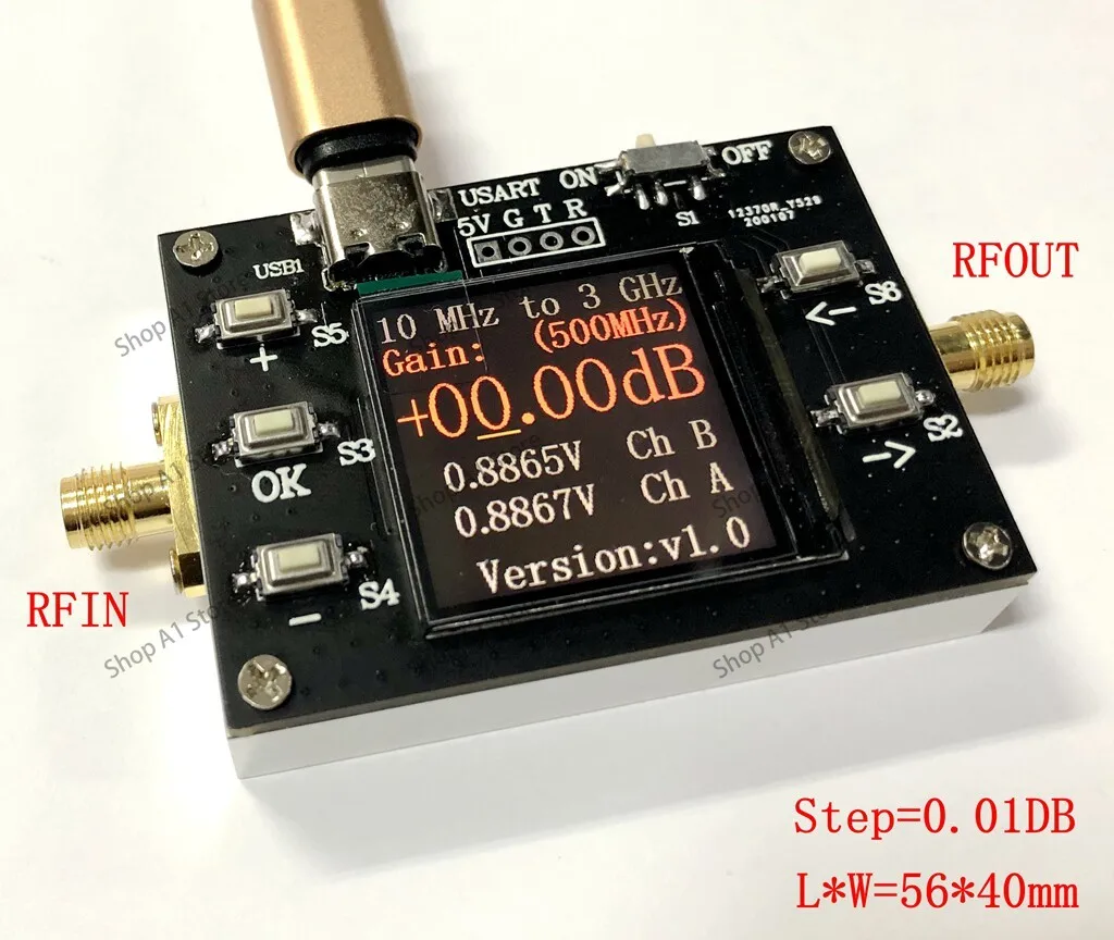 10M-3GHZ 120DB large dynamic range numerical control gain amplifier 0.01DB step RF amplifier