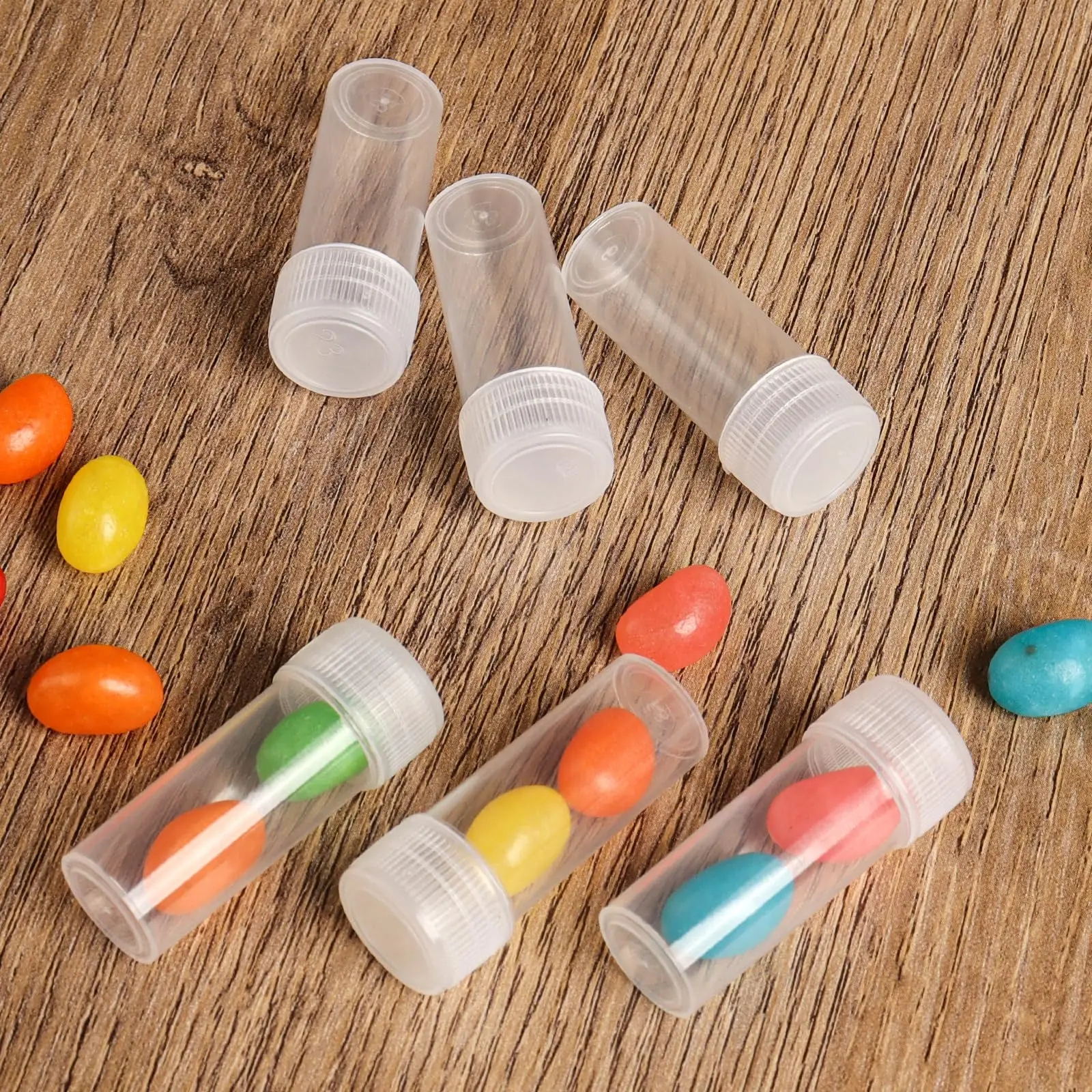 5/7ML Plastic Sample Bottles Vial Storage Mini Clear Storage Case with Lid Vial Storage Container Test Tube for Small Items