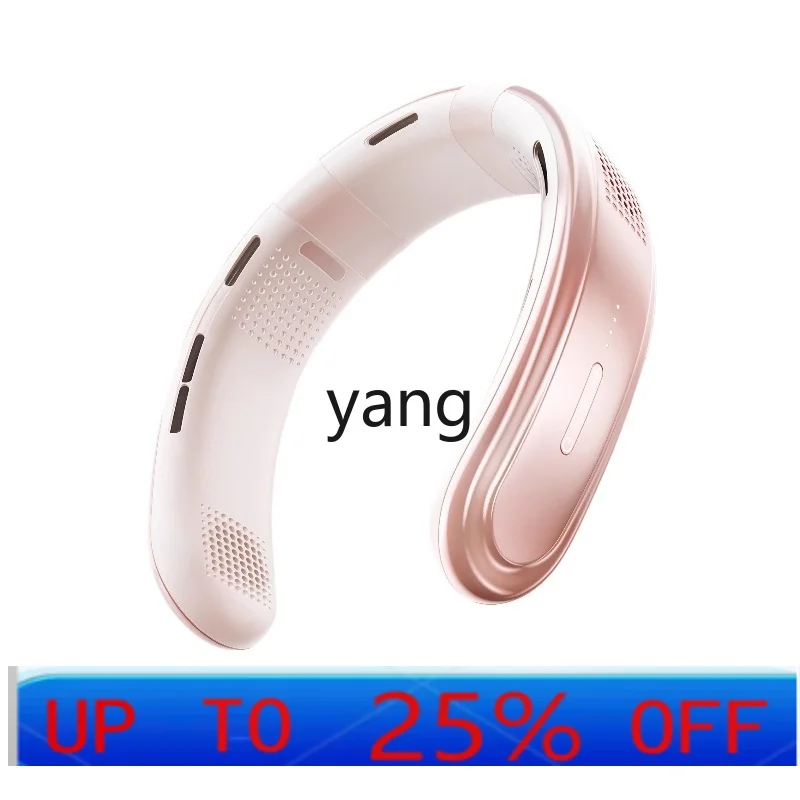 

lh big wind] Portable small fan neck hanging household large clothes accessories usb charging