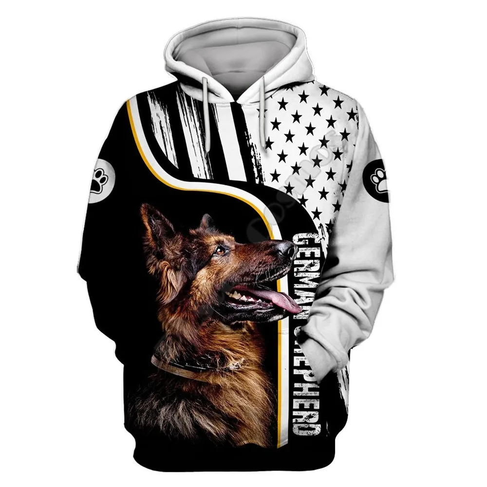 Never Underestimate An Old Man With A German Shepherd 3D All Over Printed Hoodies Pullovers Street Tracksuit Love Dog 01