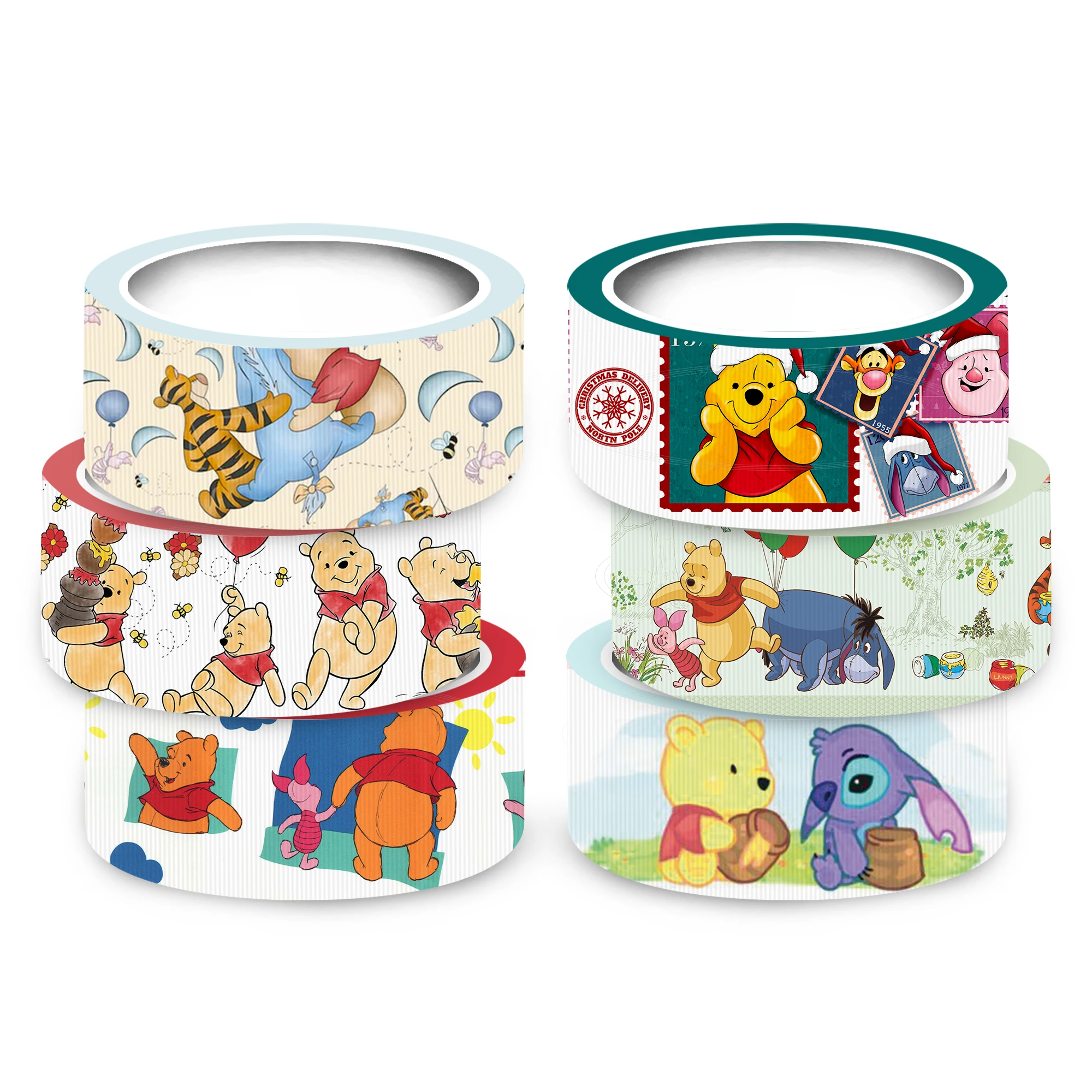 5 Yards Winnie The Pooh Piglet Print Polyester Ribbon Roll, Versatile Widths 25mm For DIY Crafts Wreaths,1Yc70984