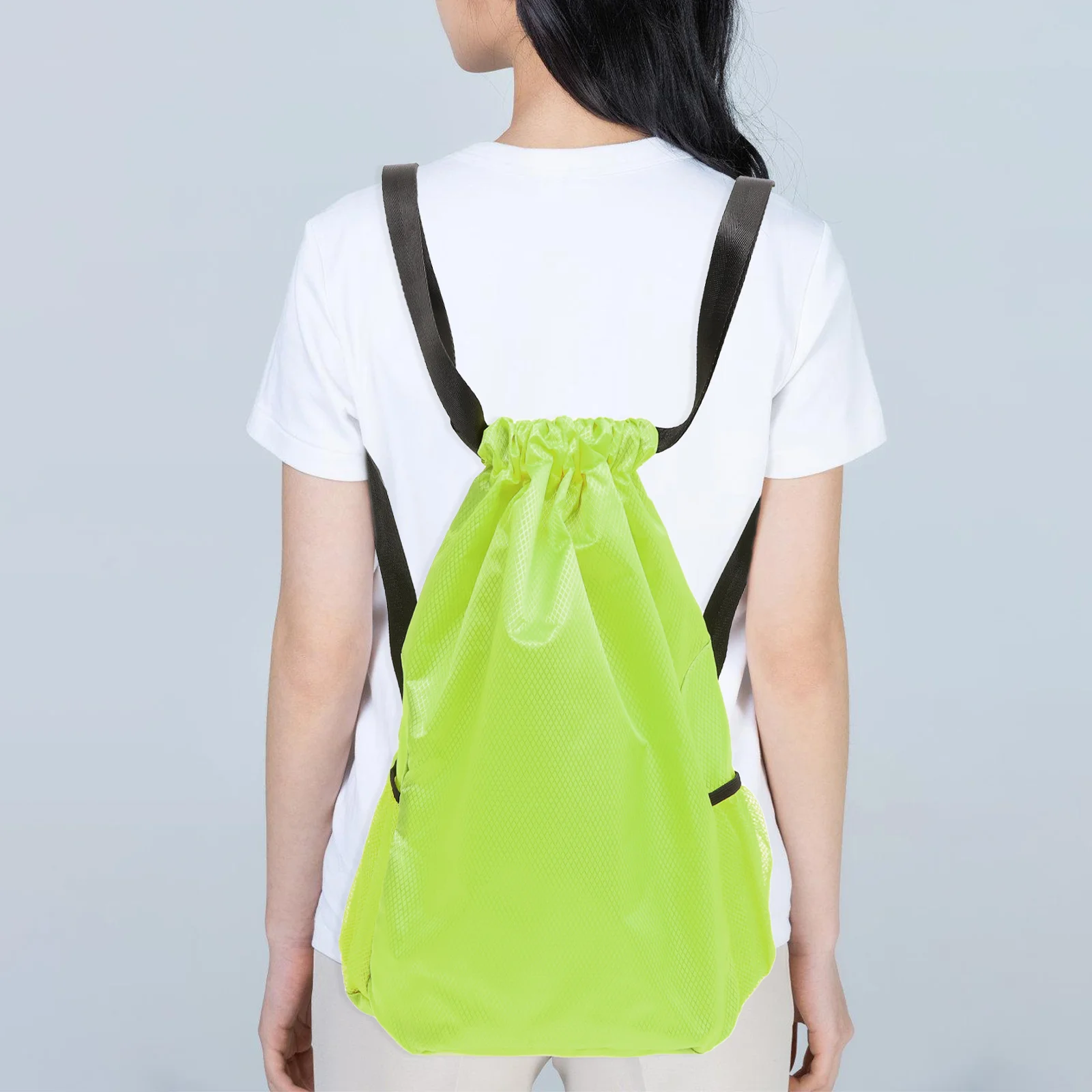 

Oxford Cloth Drawstring Backpack Large Capacity Multipurpose Sport Bag for Gym School Hiking Camping Simple Design Easy to Clean