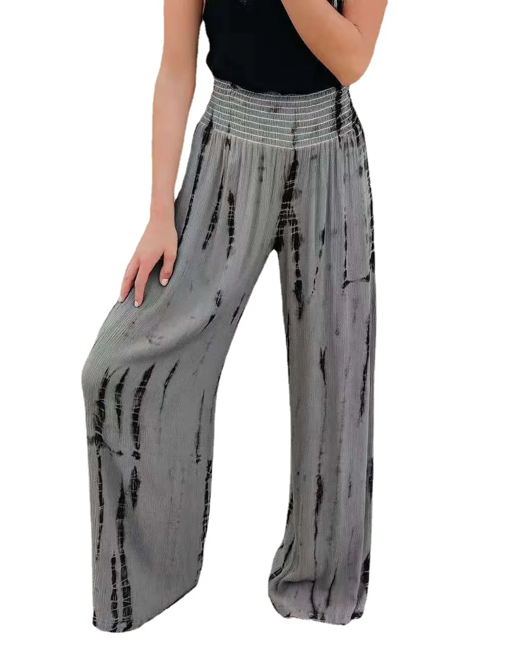Women's Casual Fashion High Waist Wide Leg Pants Solid Office Lady New Arrival Trendy Comfortable Breathable