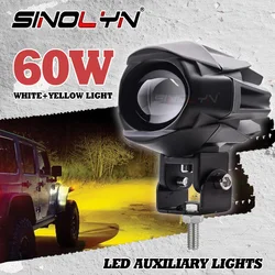Sinolyn 9-60V Universal LED Spotlight Fog Lights Car Lights Projector Lens 6000K 3000K Auto 4x4 Off Road Motorcycles ATV SUV DIY