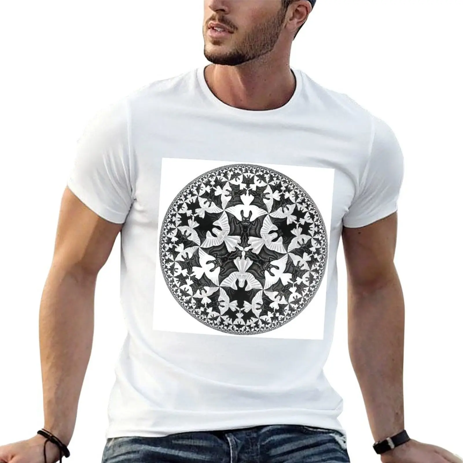 maurits cornelis escher, m c escher paintings, m c escher artwork T-Shirt customizeds vintage t shirts for men cotton