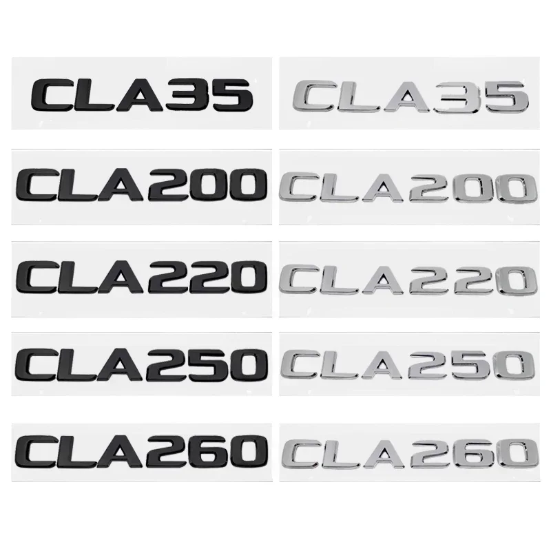 Car Sticker Modified Letter Number Trunk Emblem Badge Decal for Mercedes Benz CLA35 CLA200 CLA220 CLA250 CLA260 3D Decoration