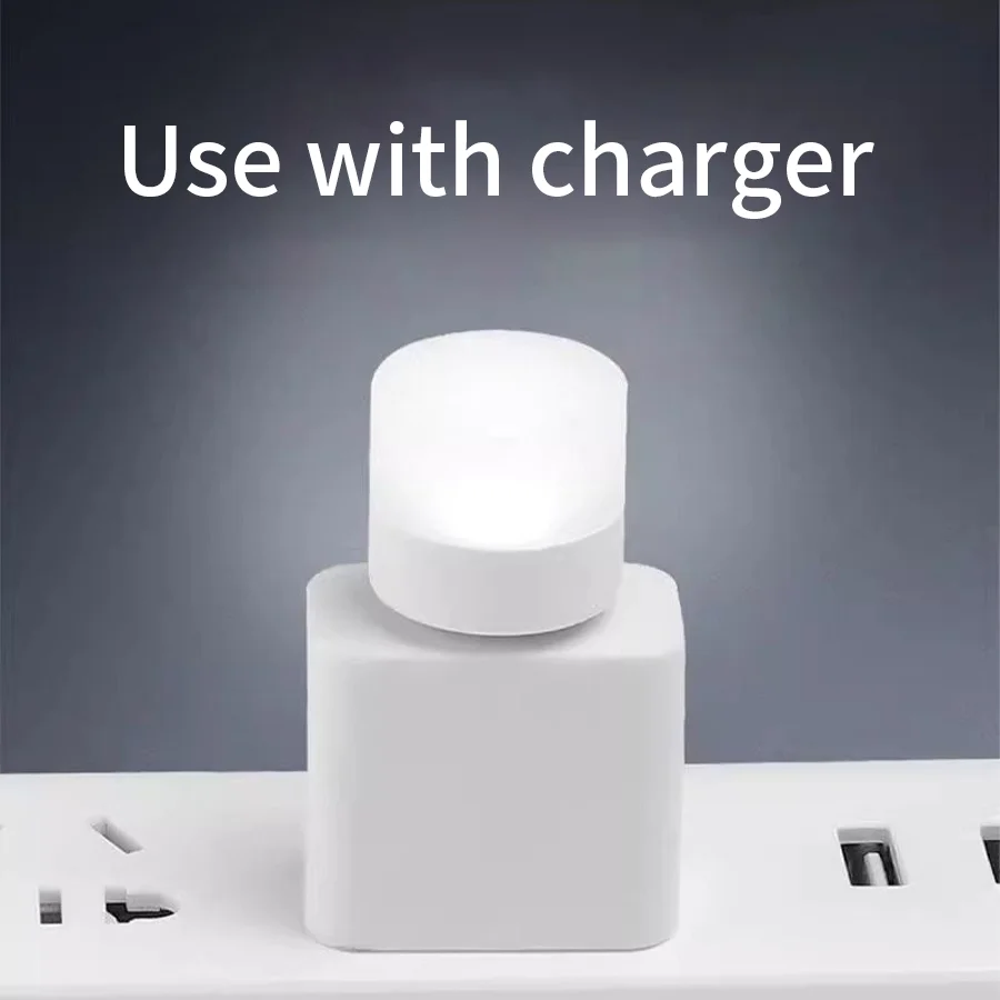 5Pcs Mini USB-Powered Night Lights Bedside LED Bulb Plug-in Lamp Portable Cordless Lamps for Home and Travel, White Light