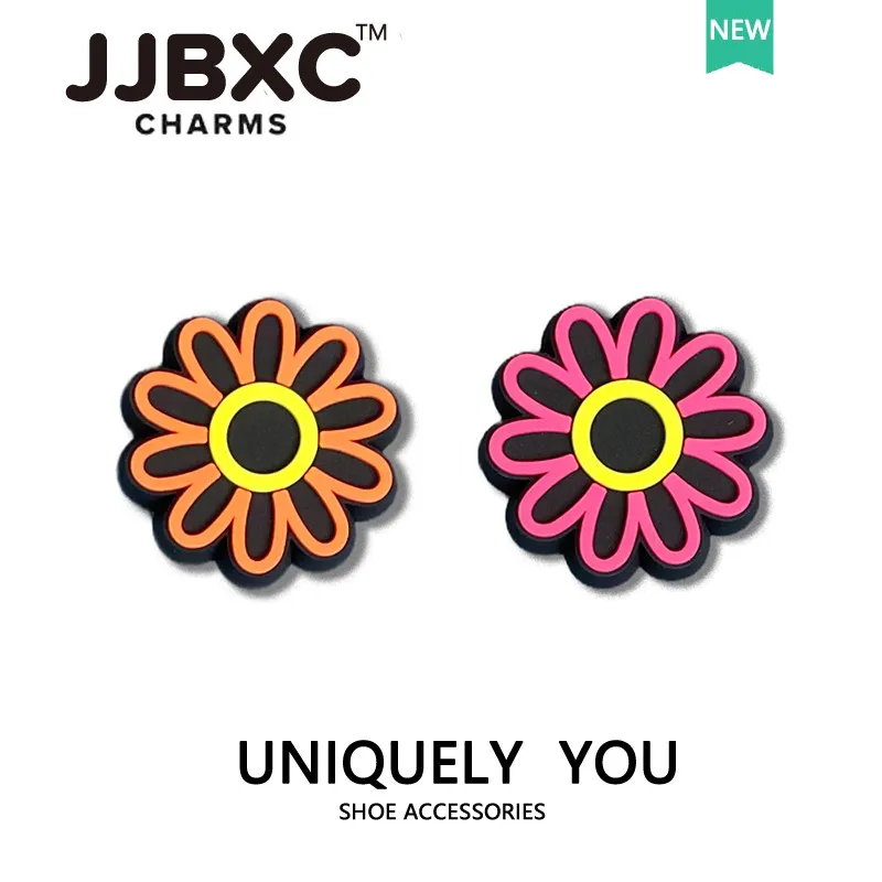 JJBXC CHARM Shoe Accessories Cartoon Flashing Light Daisy Jewelry DIY Fashion Shoe Decorations Suitable for cross Shoes