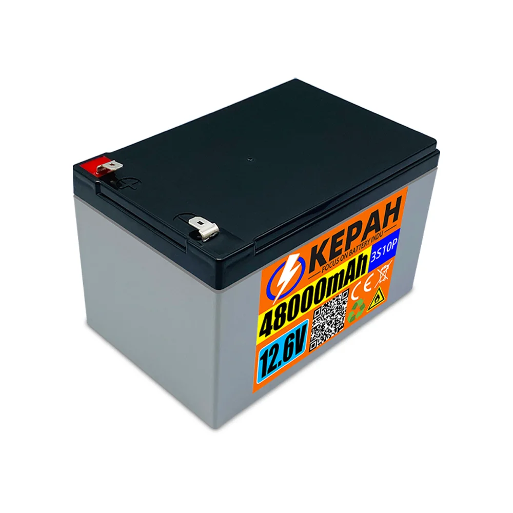 48ah 3S10P 12,6v high power lithium battery pack, suitable for 12V voltage equipment, inverter xenon lamp and solar street lamp