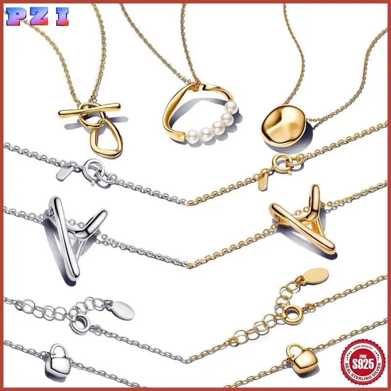 

Hot Popular Fashion 2024 T-bar Round Padlock Pendant Organic Shape Heart-shaped Necklace Jewelry for Women Dropshippring