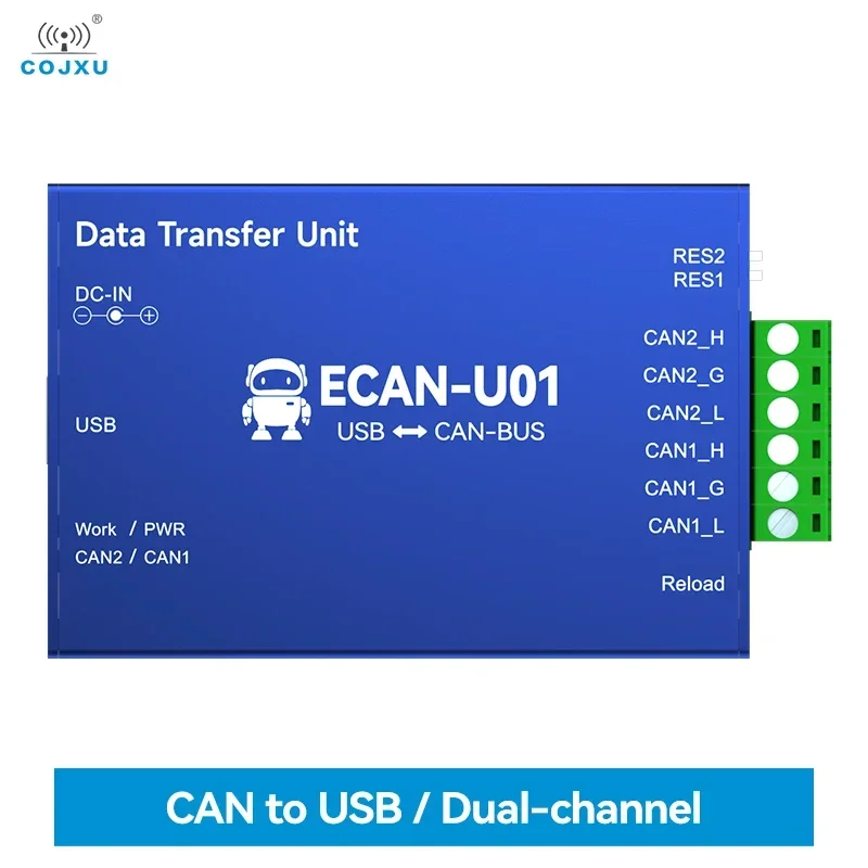 Imagem -02 - Cojxu Pode ao Conversor Can2.0 do Protocolo do Ônibus a Usb2.0 Canbus Transceptor de Comunicação Transparente de Vias da Transmissão Ecan-u01