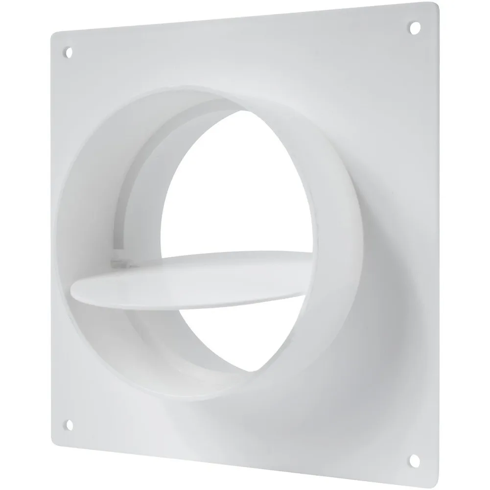 ABS Construction Louvered Ventilation Duct Flange for 100mm 150mm Round Ducts Resistant to Humidity Temperature