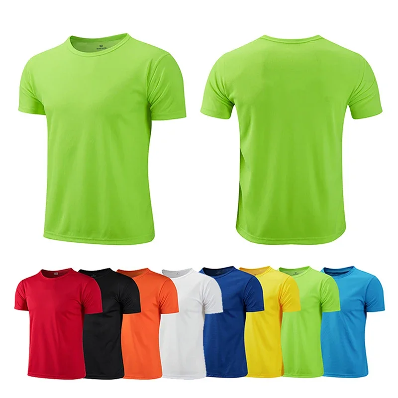 

3D Printed Quick-Drying Breathable Sport Men's Plus-size Round Neck Summer Solid Color T-shirt