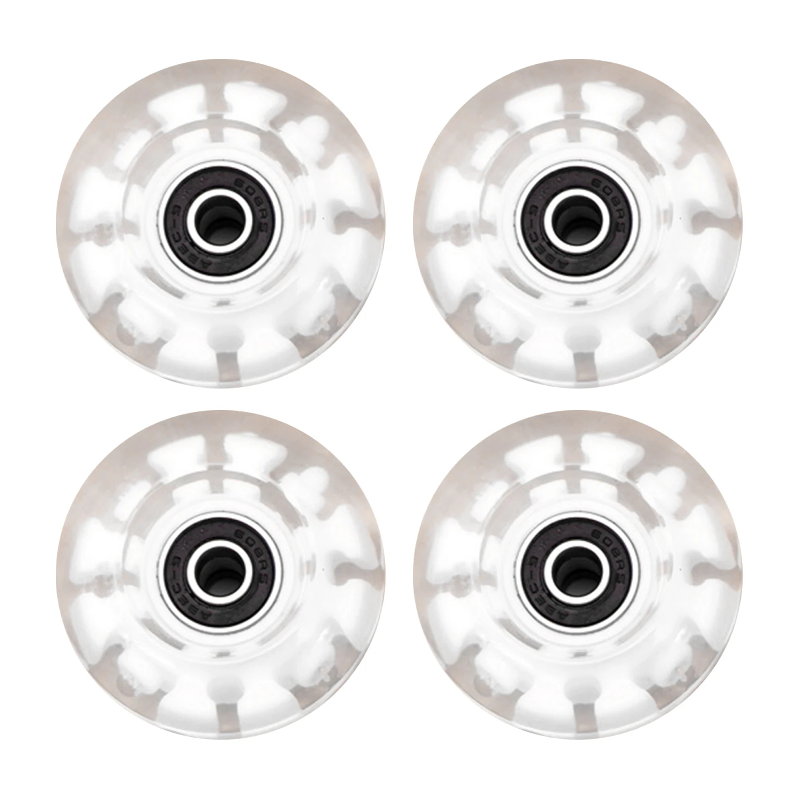 4pcs Durable Luminous Roller Skate Wheels With Bearings Suitable For Double Row Skating And Skateboard