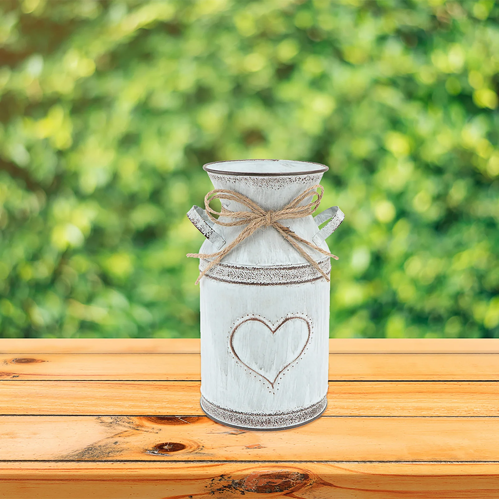 1pc Heart Shape Flower Pot Iron Vase For Home Garden Decorative Plant Holder Multifunctional Desktop Ornament Lightweight