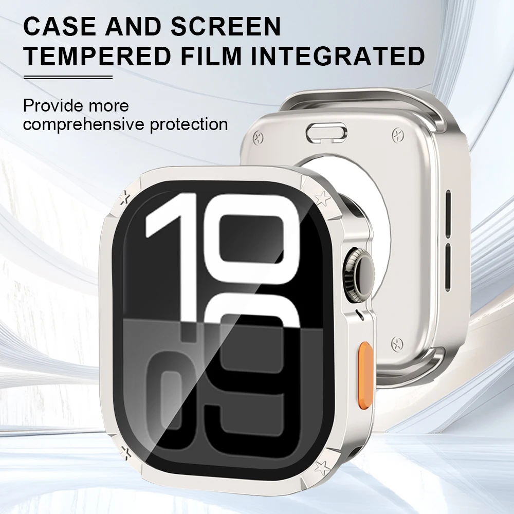 Tempered Glass+Case for Apple Watch Cover Ultra 3 49mm 12 11 10 46mm 42mm Screen Protector iWatch 9 8 7 6 5 SE 45 41mm 44mm 40mm