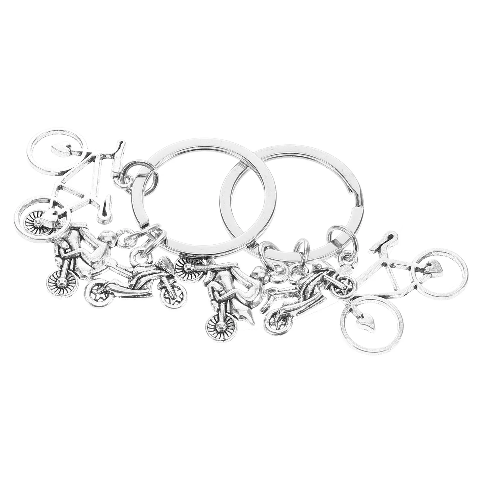 2Pcs Metal Keychain Versatile Sports Accessories for Baseball Sailing Car Fans Creative 3D Motorcycle Bicycle Charm Pendant Key