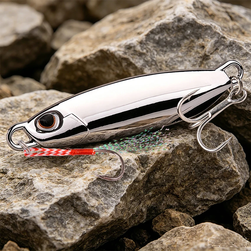 Zestaw 10 sztuk przynęt wędkarskich typu jig, 20G 30G 40G, jigbait, przynęta wędkarska ze srebrnym platerowaniem, przynęty do rzucania z brzegu, metalowe przynęty, sztuczne przynęty wędkarskie Pesca. — zdjęcie 7