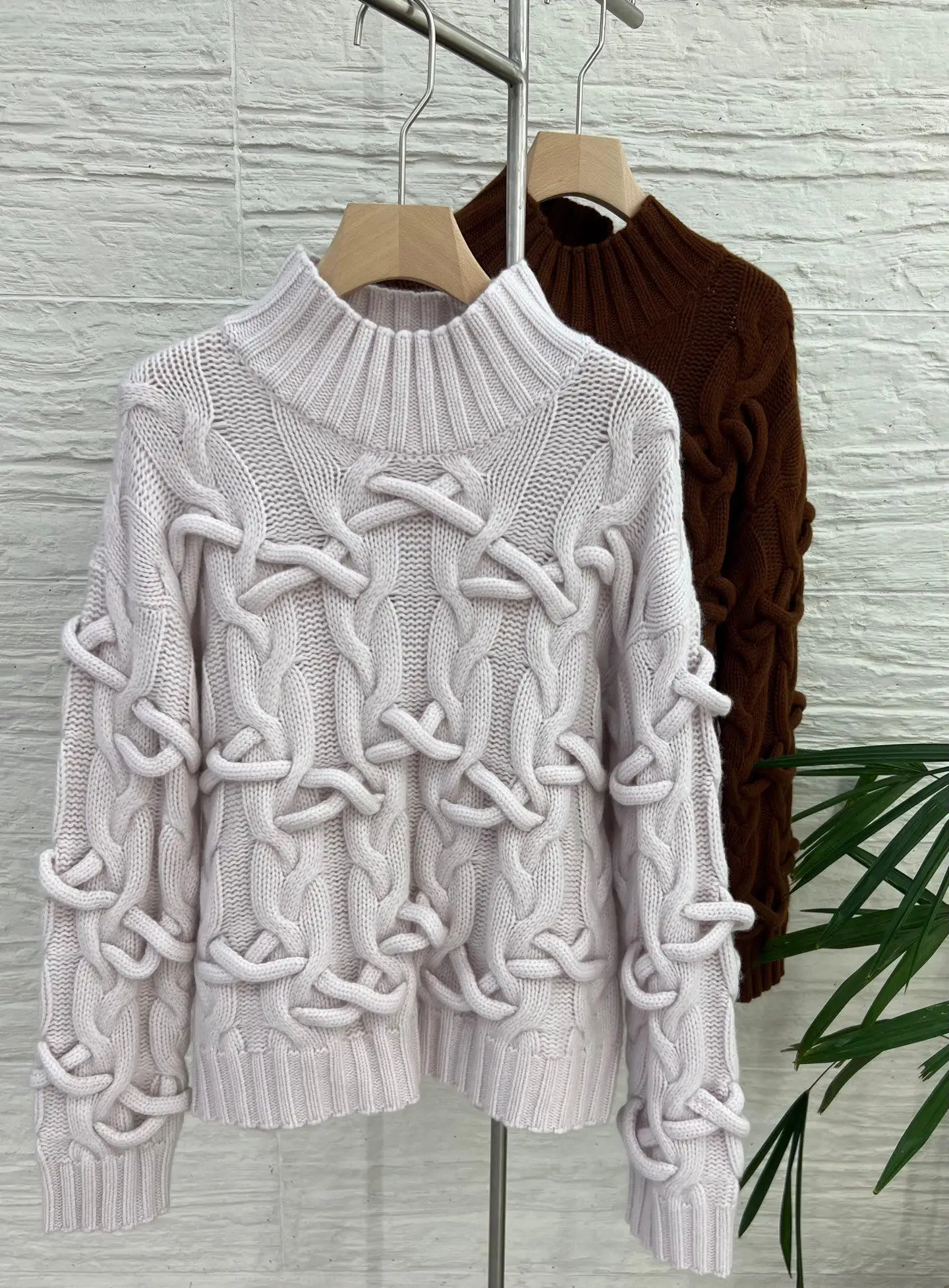 

Autumn winter luxurious exquisite cashmere solid color wool pullover