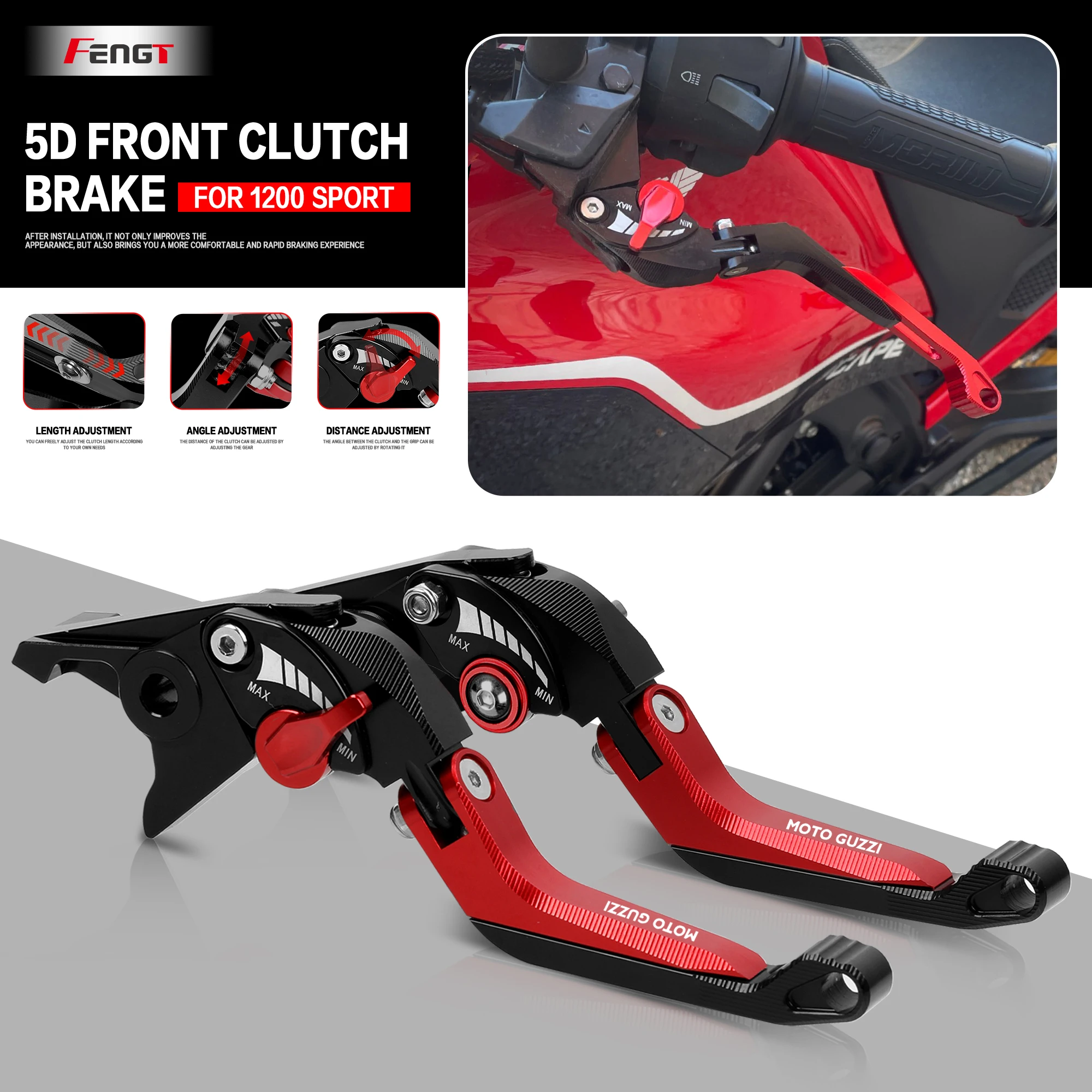 Para Moto Guzzi 1200 SPORT BREVA 1100 2007-2013 STELVIO 2008-2016 BELLAGIO 2009-2011 CNC palanca de embrague de manija de freno de motocicleta