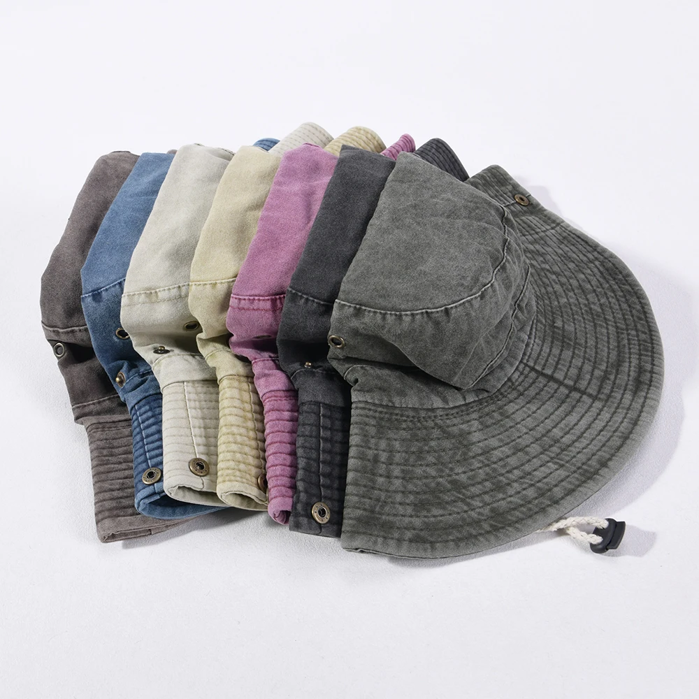 Jxwatcher Spring Summer Bucket Hat with String Wide Brim Sun Protection Sun Hats Women and Men's Fishing Camping Outdoor Cap New
