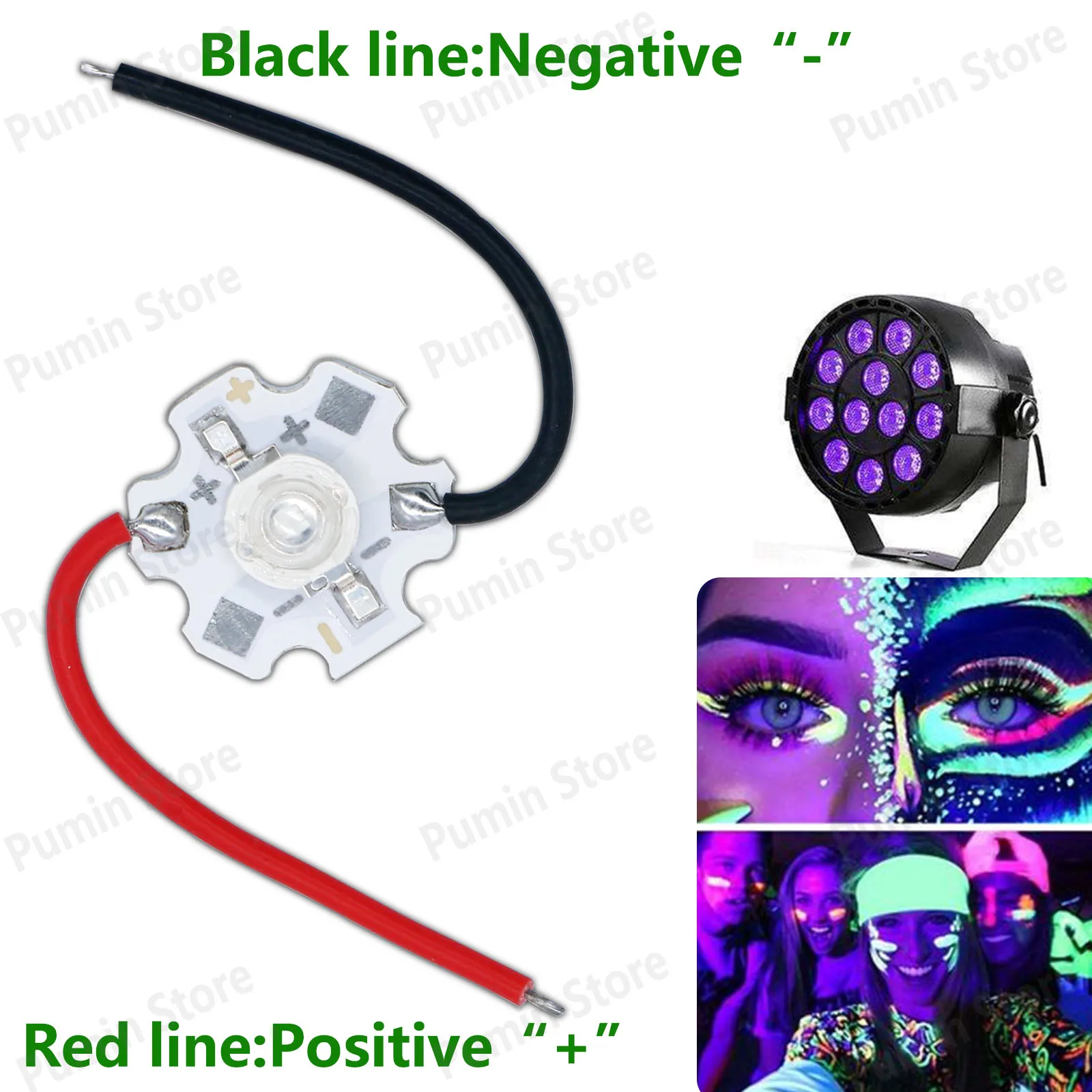 

5-100 шт. УФ-светодиодные бусины 3W DC3V 395-405NM, фиолетовый свет, 100-700мА, алюминиевая лента-провод для фонарика, аксессуары для источников света для маникюра